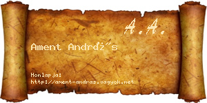 Ament András névjegykártya