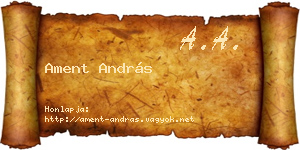 Ament András névjegykártya